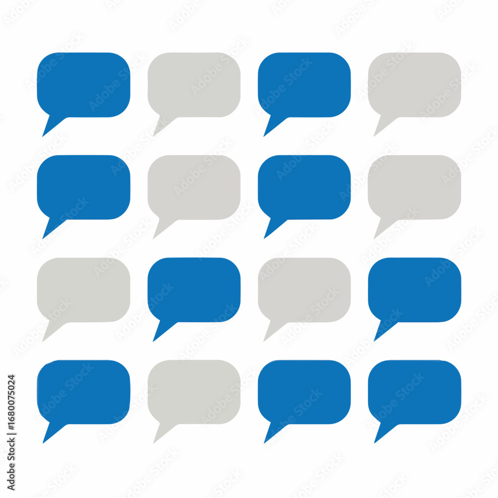 Wall mural blue and gray speech bubbles vector design communication chat message dialog conversation social med
