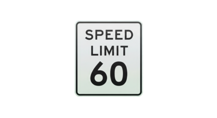 Speed Limit Sign Isolated on White.