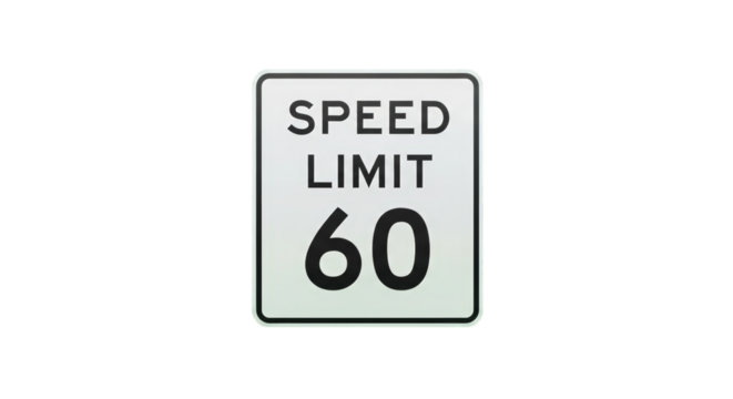 Speed Limit Sign Isolated on White.