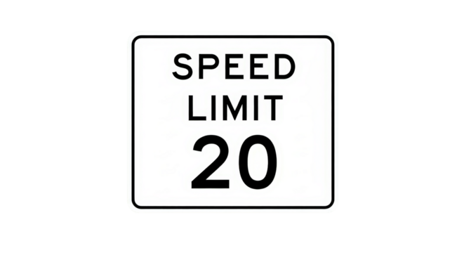 Speed Limit Sign Twenty Miles.