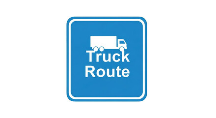 Truck Route Sign on White 1.