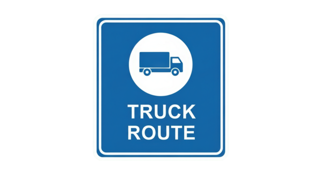 Truck Route Sign on White.
