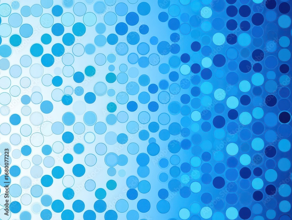 Aufkleber abstract background made of numerous blue circles arranged in a gradient pattern from light to dark,