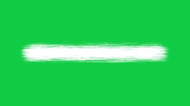 White Chalk Texture Line Animation on Green Screen Background