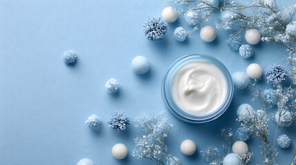 Moisturizing Cream Jar with Winter Snowflake Decoration
