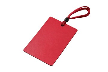 Red Penalty Card Tag on Transparent Background
