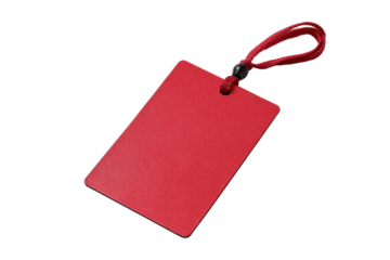 Red Penalty Card Tag on Transparent Background