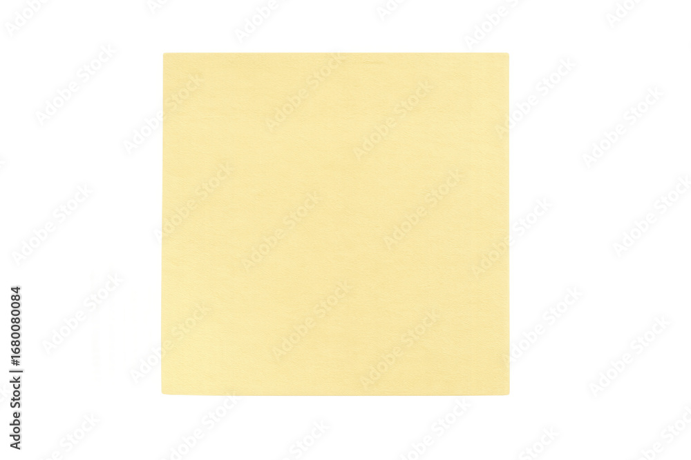 Poster yellow sticky note isolated on transparent background, providing copy space for text or design eleme