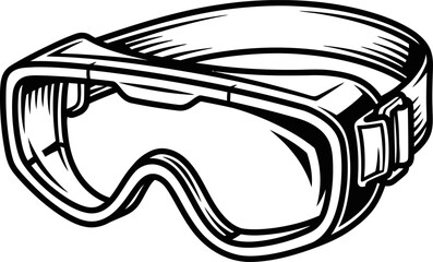 Black and White Ski Goggles Illustration.