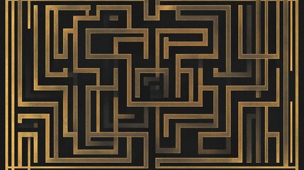 Ornate maze of metallic lines on dark background