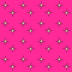 Sun seamless pattern. Hand drawn sun background. Creating a cheerful and vibrant design for wallpapers, fabric, or digital projects.