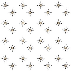 Sun seamless pattern. Hand drawn sun background. Creating a cheerful and vibrant design for wallpapers, fabric, or digital projects.