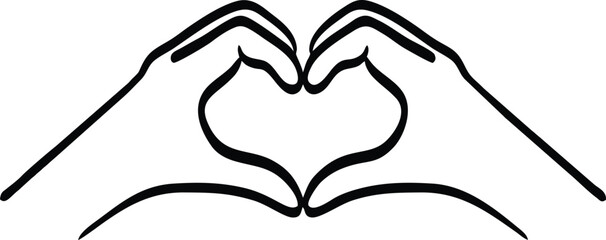 Finger heart icon. Korean love sign. Hand with love icon vector illustration