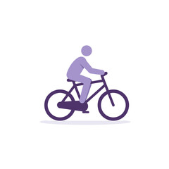Obraz premium A simple illustration of a person riding a bicycle, depicted in a minimalist style.
