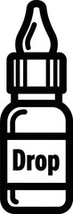 Black and White Dropper Bottle Icon with 'Drop' Text