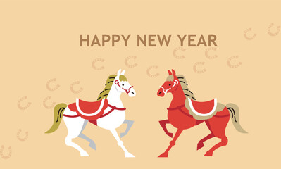 午年のお正月イラスト背景素材