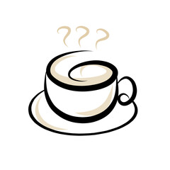 Cup of coffee logo. Coffee cup icon. Hot chocolate or coffee illustration. 