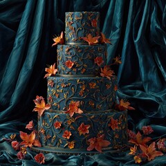 Elegant Tiered Cake with Floral Decorations