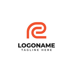 Modern RE RC letter logo design abstract creative brand identity