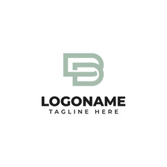 Modern Minimalist GB DB Letter Logo Design Abstract Branding