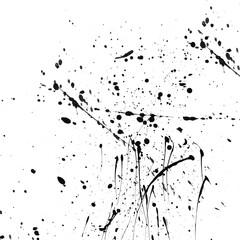 Ink drops and splashes. black Blotter spots, liquid paint drip drop splash and ink splatter on transparent. Artistic dirty grunge abstract spot. monochrome drip splash, splat messy inkblot