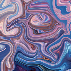 Vivid swirling abstract in pink, blue, and purple tones with fluid movement, bold curves, and modern artistic expression.