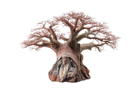 Isolated Baobab Tree on Transparent Background