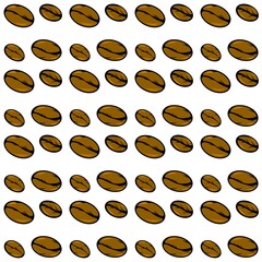 Coffee beans pattern background. vintage coffee beans pattern background. Coffee Beans Illustration for packaging. seamless pattern of coffee beans