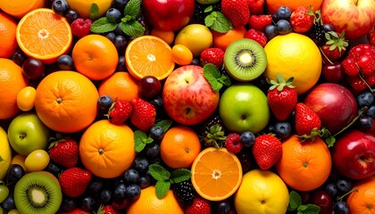 A vibrant display of fresh fruit