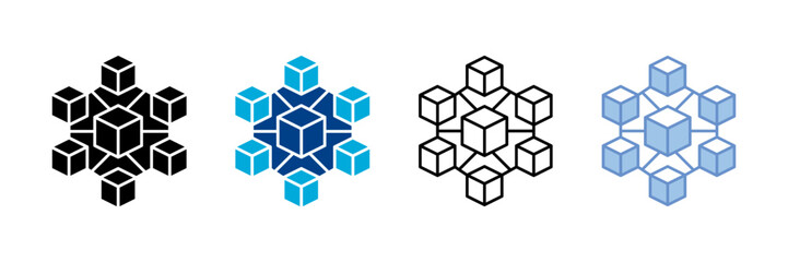 Blockchain  Icon Set Multiple Style Collection