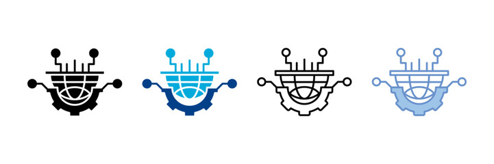 Digital Connection  Icon Set Multiple Style Collection