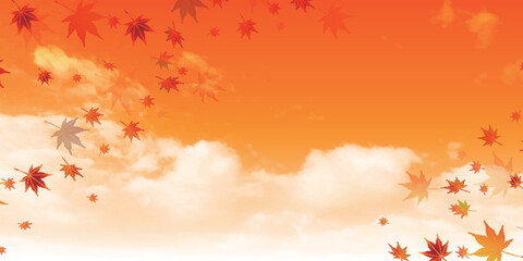 秋　紅葉　風景　背景	