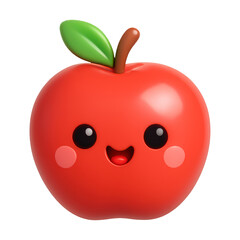 PNG Cute smiling apple illustration.