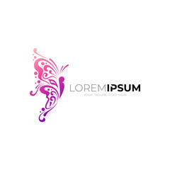 Butterfly logo with simple design illustration, tattoo images
