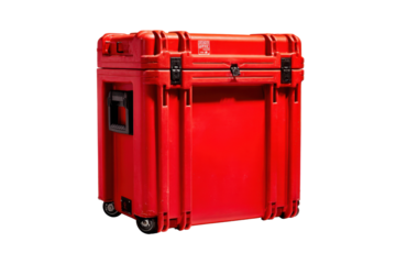 Red Hard-Shell Road Transit Case with Wheels