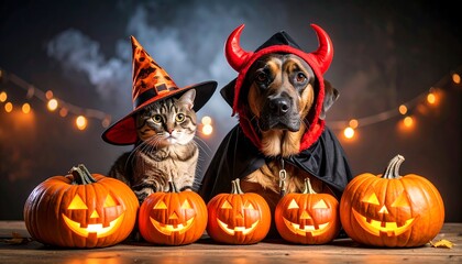 Halloween pets with jack-o'-lanterns (1)