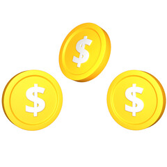 Modern Gold Coin 3D Illustration