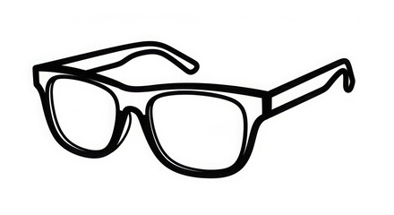 Fototapeta premium Hand drawn eyewear sketch simple line art style classic style eyeglasses optical accessory for vision correction or fashion