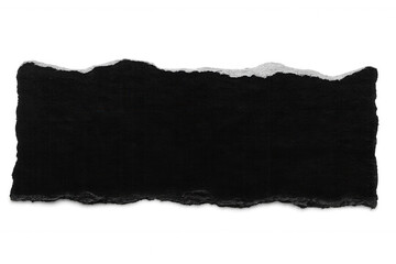Black ripped paper scrap isolated on transparent background, offering versatile design possibilities