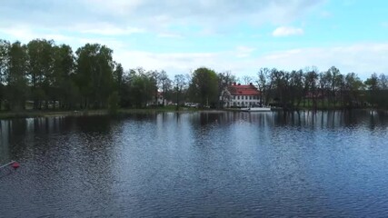 Kayakers paddling on a serene lake