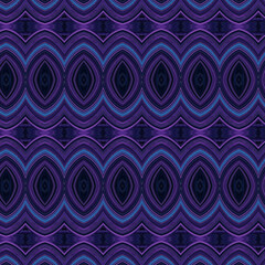 Obraz premium Dark purple and blue kaleidoscope pattern with layered oval textures, creating symmetry and depth. Golden keywords: abstract, pattern, kaleidoscope, symmetry, texture.
