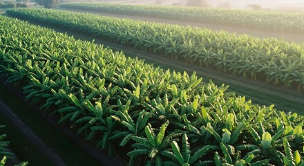 Agricultural Field of Plants in Rows.
