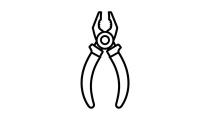 Simple black outline illustration of pliers