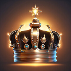 An ornate golden crown, sparkling with jewels, symbolizes royalty and elegance.