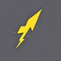 The yellow lightning bolt stands out on a gray background, a symbol of energy and power.