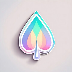 A vibrant, layered leaf design with pastel colors creates an artistic composition.
