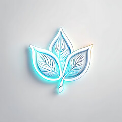 A glowing, three-leaf illustration on a soft white backdrop, perfect for various design concepts.