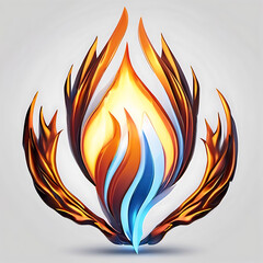 Vibrant abstract illustration of a stylized flame, showcasing artistic energy and visual appeal.