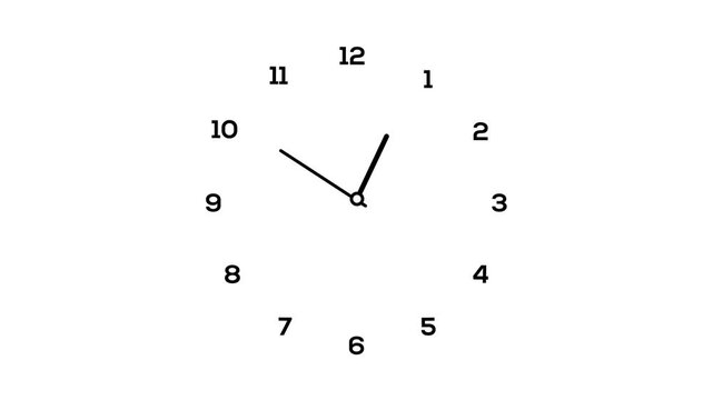 Simple minimalist black 12 hour analog clock design on white background with full front view