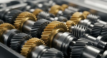 Closeup of Gears and Machinery Parts.